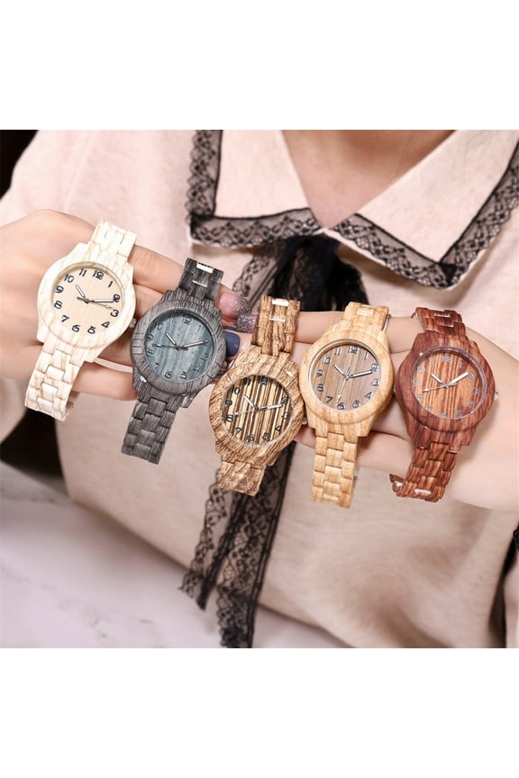 2024 New Watches For Men High-End Fashion Wood Grain Men'S Watch Digital Wood Grain Quartz Watch Gifts For Him A