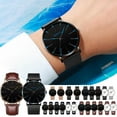 thumbnail image 1 of Jacenvly 2024 New Watches For Women Couple Men And Women Fashion Ultra Thin Watches Business Stainless Steel Mesh Quartz Watch Gifts For Her Silver, 1 of 6