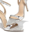thumbnail image 1 of Jacenvly 2024 New Women's Casual Sandals Fashion Party Bright Diamond Heels Silver Sandals for Women, 1 of 3