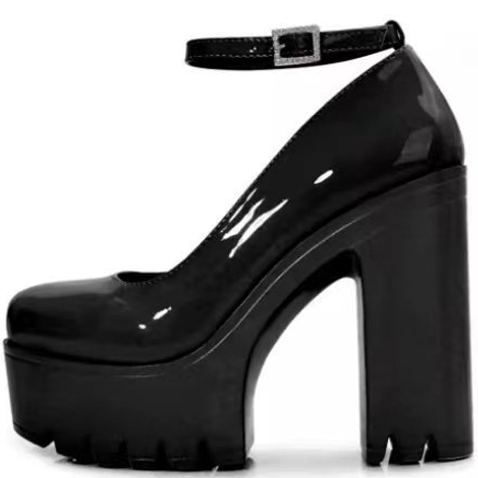 Jacenvly 2024 New Women's Platform Mary Shoes Sole Thick Heel High Heels Single Shoes Women's Black Sandals for Women Clearance