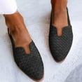 thumbnail image 1 of Jacenvly 2024 New Women's Pointed Flat Shoes Weave Casual Shoes Solid Comfortable Sandals Shoes Black Sandals for Women, 1 of 4