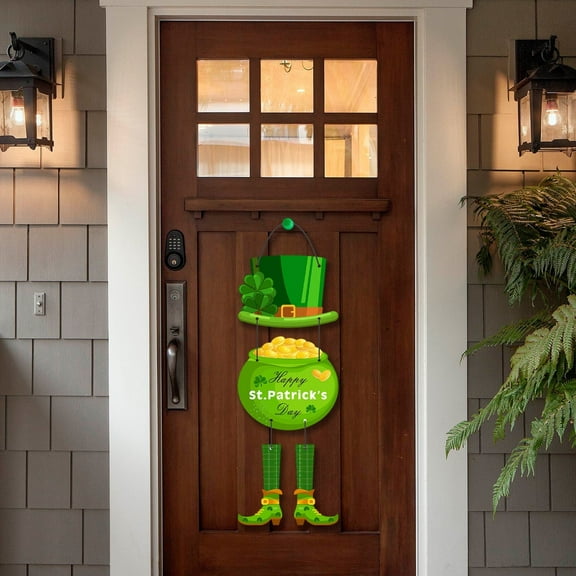 Jacenvly 2024 St. Patrick's Day Decor Welcome Door Sign Door Decorations Saint Patricks Day Decorations for the Home- St Patricks Day Door Hanger Cottages St Patrick Home Decor Green