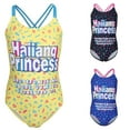 thumbnail image 1 of Jacenvly Baby Girls'One Piece Swimsuits Clearance 2024 New Style Girls Summer Fashion Cute Print Bikini Sling Piece Swimsuit 140 Black, 1 of 1