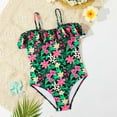 thumbnail image 1 of Jacenvly Baby Girls'One Piece Swimsuits Clearance Soft Satiny Baby Girls Swimwear Children's Swimsuit Sleeveless Bandhnu Print Swimsuit Bikini Bathing Suit Swimming Jumpsuit 10-11 Years Black, 1 of 1