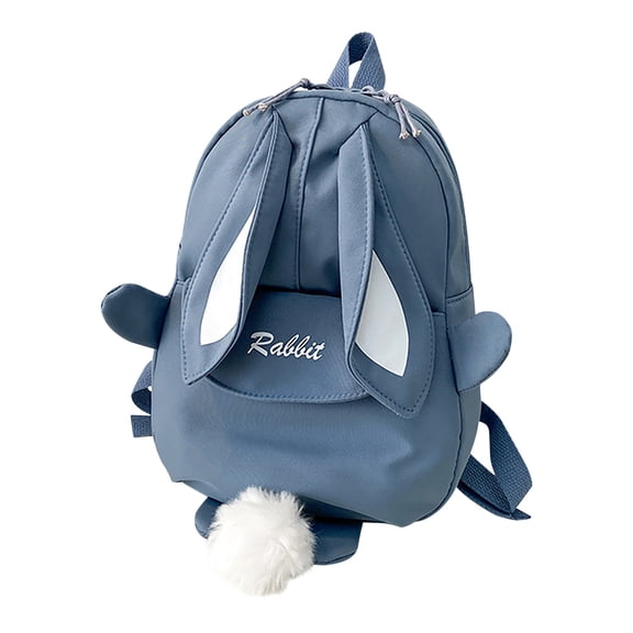 Jacenvly Bags Women Solid Color Small Backpack Schoolbag Lightweight Student Schoolbag Personalized Bunny Backpack