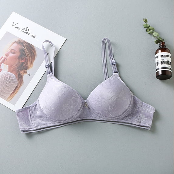 Jacenvly Bras for Women No Underwire Stretchable Solid Push-Up Bra Women Bras Pack Breathable Soft Comfortable Woman'S Printing Gathered Together Daily Underwear No Rims