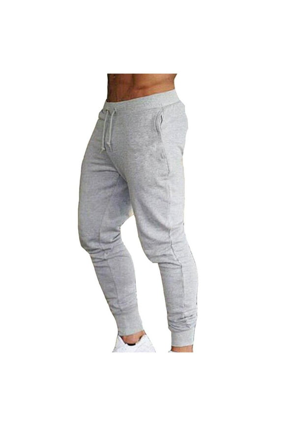Cargo Pants for Men Solid Elastic Waisted Long Men'S Pants Men Casual Tight Fitting Pockets Fitness Sport Pants Pants Gray Trousers for Men
