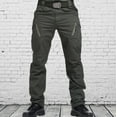 thumbnail image 1 of Jacenvly Cargo Pants for Men Long Cargo Pants Mid Waisted Pocket Plain Mens Pants Pants Multiple Cargo Trousers Work Wear Cargo Pocket, 1 of 7