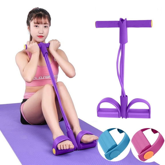 Jacenvly Chinese New Year Decorations 2024 Puller Sit Up Mat Pull Rope Foot Pedal Exerciser Fitness Equipment Home Decor Purple