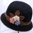 thumbnail image 1 of Jacenvly Christmas Decor 2023 Winter Women'S Flowers Knitted Woolen Hat Ear Protection Wool Hat for the Elderly Knitted Hat, 1 of 6