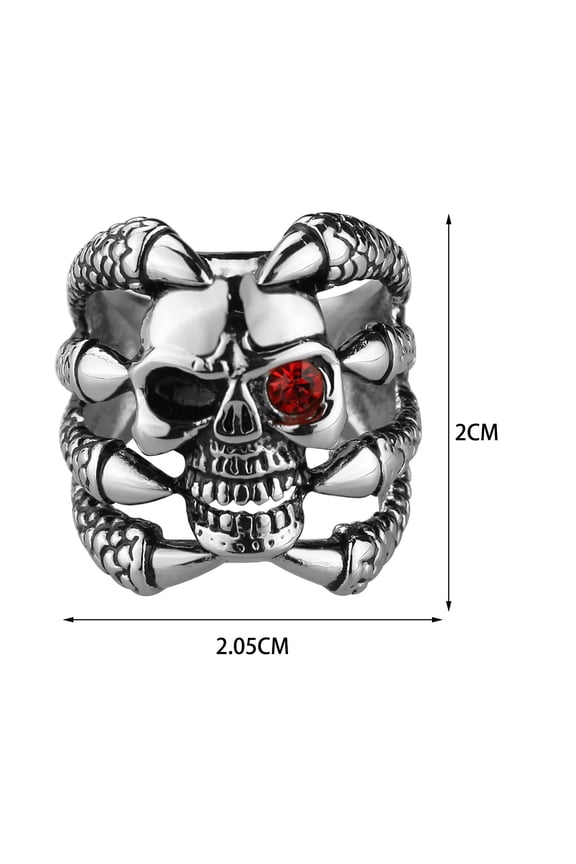 Red Eye Skull Ring Punk Men's Stainless Steel Gothic Biker Jewelry Birthday Gifts for Women Items for Women