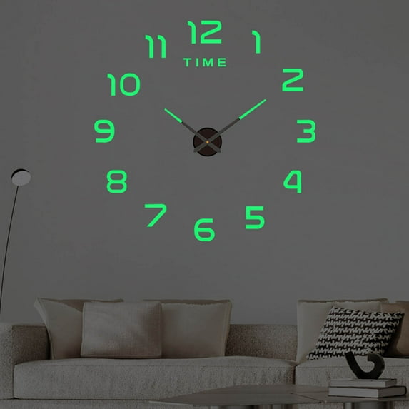Jacenvly Christmas Decorations Frameless Large Diy Wall Mute Clock Frameless Mirror Wall Clock for Living Room Home Office Decoration Stickers 60Cm Christmas Gifts