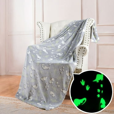 Jacenvly Christmas Decorations Indoor in the Dark Blanket for Unique Birthday Gifts for Girls Boys Teens Soft Cozy Warm Fuzzy Cute Throw Blanket All Seasons Glowing Blankets Room Decor