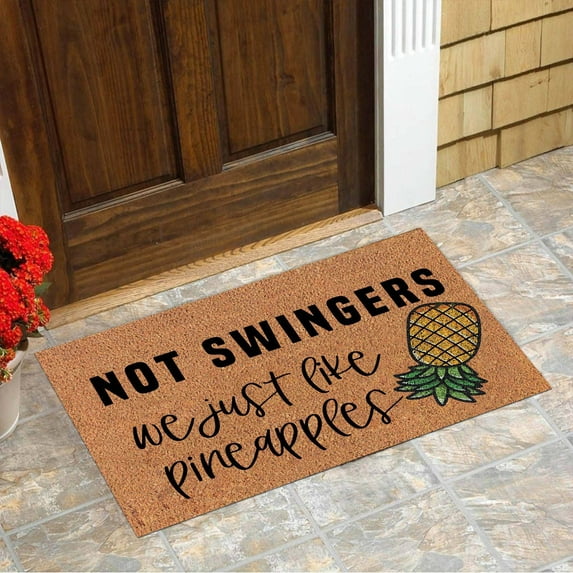 Jacenvly Christmas Door Decorations Pineapple Component Door Mat Welcome Floor Doormat Non Slip Floor Mat Holiday Funny Novelty Door Mats Indoor Outdoor Decor Christmas Decor