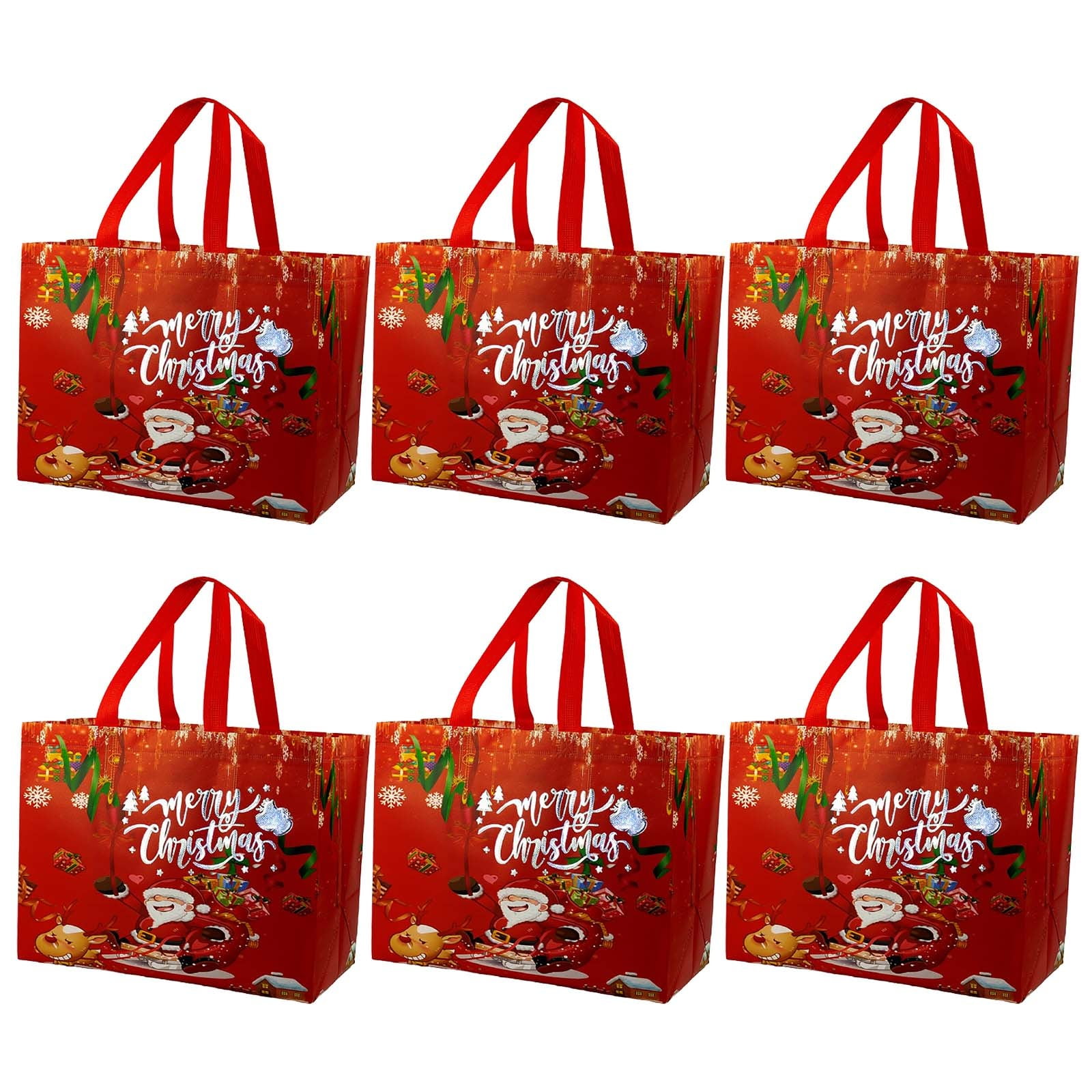 Jacenvly Christmas Gift Bags Clearance 6Pcs Christmas Gift Bag Non