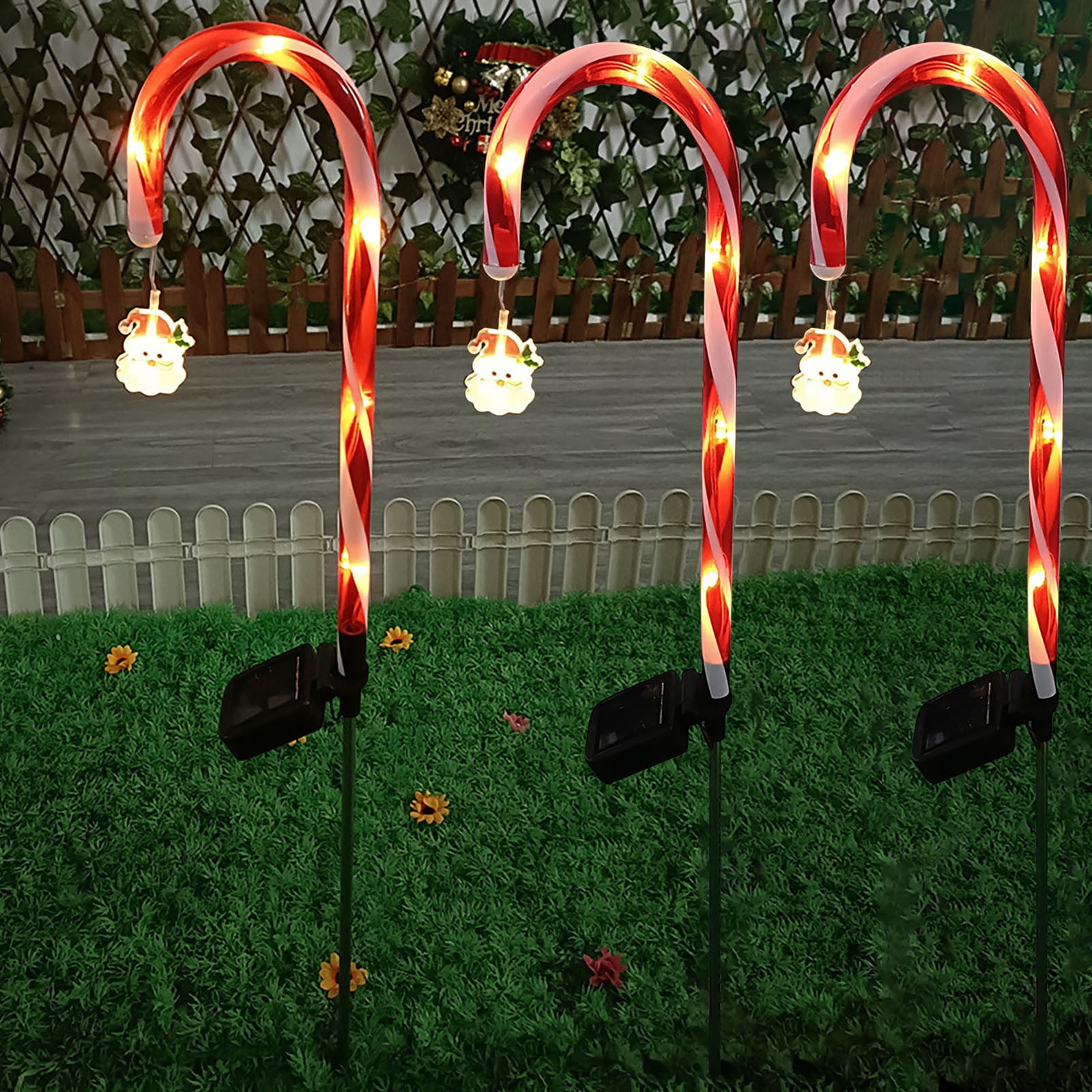 Jacenvly Christmas Lights Clearance Outdoor Candy Bar Solar Cane Lamp