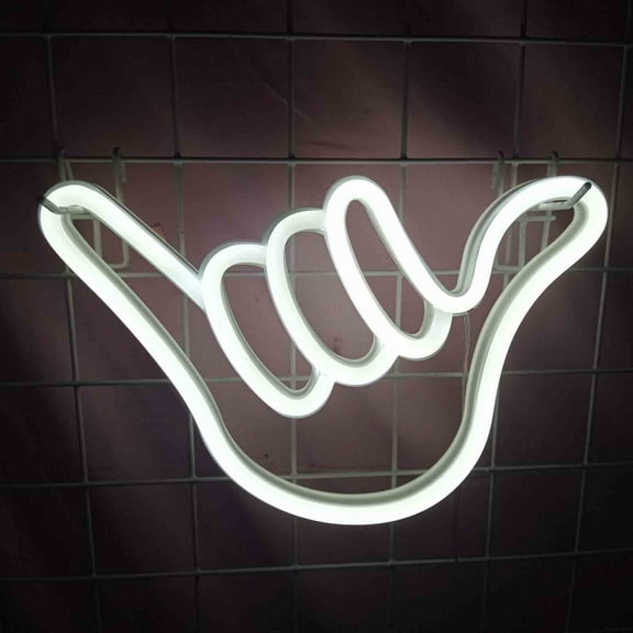 Jacenvly Christmas Lights Indoor Neon Finger Modeling Indoor Neon Sign Usb+Battery Dual Use Christmas Decorations