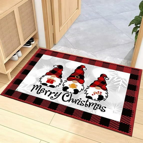 Jacenvly Christmas Party Decorations Christmas Kitchen Rugs Christmas Gnome Kitchen Floor Mat Non Slip Kitchen Mats for Floor Christmas Winter Holiday Decorations Kitchen Decor