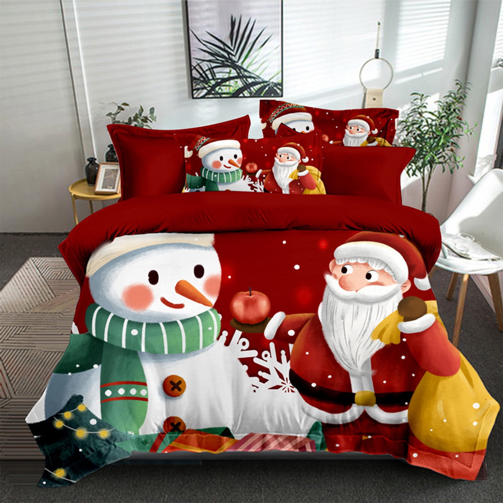 Jacenvly Christmas Pillows Clearance Christmas Duvet Cover Single Size
