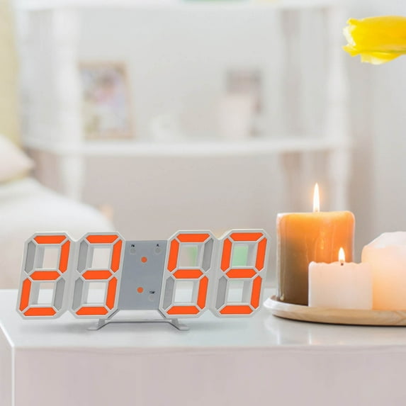 Jacenvly Christmas Tree Decorations Led Digital Clock Wall Deco Glowing Night Mode Adjastable Electronic Table Clock Wall Clock Decoration Living Room Led Clock Christmas Decor