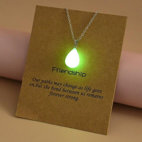 Jacenvly Christmas Tree Decorations Luminous Fluorescent Crystal Necklaces in the Dark Crystal Pendant Necklaces Hexagonal Stone Chain Necklaces Christmas Present Christmas Ornaments