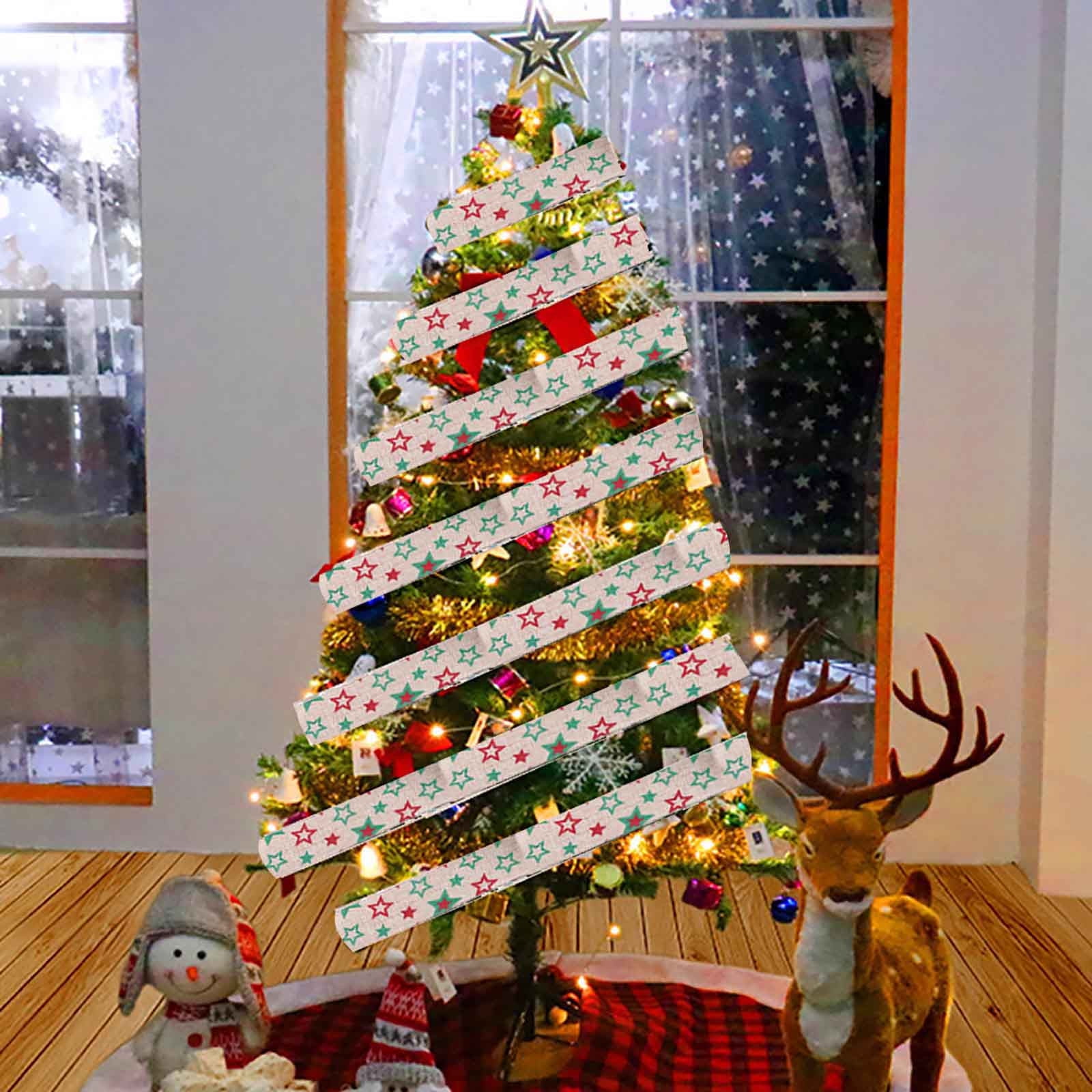 Jacenvly Christmas Trees Clearance Christmas Print Ribbon 6.5Cm Wide Ribbon Christmas Tree