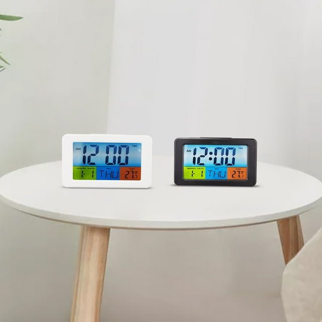 Jacenvly Clearance 2024 New Digital Alarm Clock with Colorful Lcd
