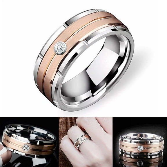Jacenvly 2024 New Fashion Titanium Steel Men'S Ring Temperament Diamond Ring Gifts For Mom