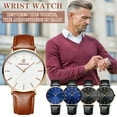 thumbnail image 1 of Jacenvly 2024 New Men Trendy Ultra Thin Watch Slim Leather Strap Stainless Steel Quartz Cool, 1 of 4