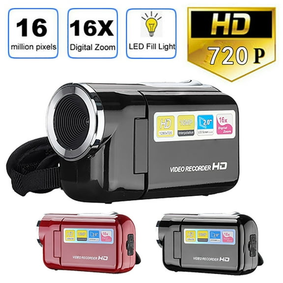 Jacenvly 2024 New Video Camcorder Hd 720P Handheld Digital Camera 4X Digital 2.0 Inch Room Decor