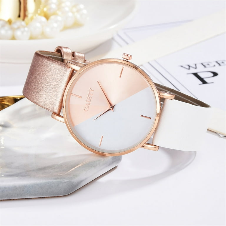 Jacenvly Clearance 2024 New Women Skin Belt Type Watch Luxury Rose Gold  Watches Ladies Casual Watch Cool