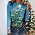 thumbnail image 1 of Jacenvly Clearance Christmas Sweaters for Women Ladies Christmas Round-Neck Print Long Sleeve Tops Unique Patterns Regular Blouse, 1 of 5