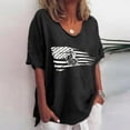 thumbnail image 1 of Jacenvly New Classic Fourth of Shirts Ladies Misses Casual Printing Short Sleeves V-Neck Loose T-Shirt Blouse Tops, 1 of 5