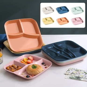 Jacenvly Fall Decorations for Home 10 Inch Control Divided Plates for Eating Straw Dinner for Kids Adults Picnic Reusable Plates Wall Decor Kitchen Utensils & Gadgets