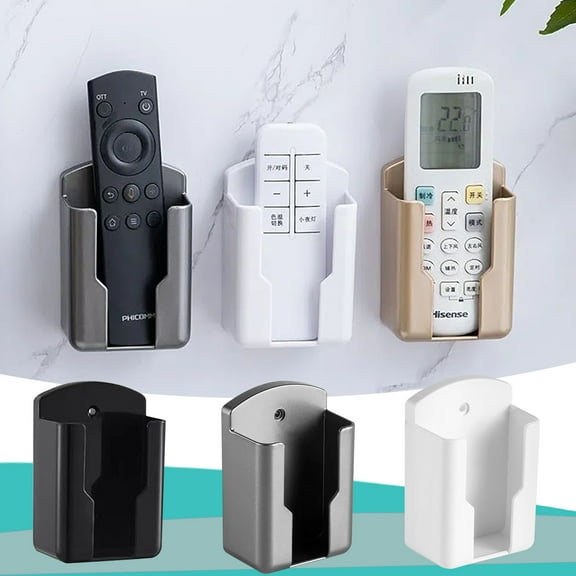 Jacenvly Wall Decor for Bedroom Home Set-Top Box Conditioning Remote Control Wall Mounted Storage Box No Punching Home Office Wall Mounted Storage Rack Universal Type Office Decor