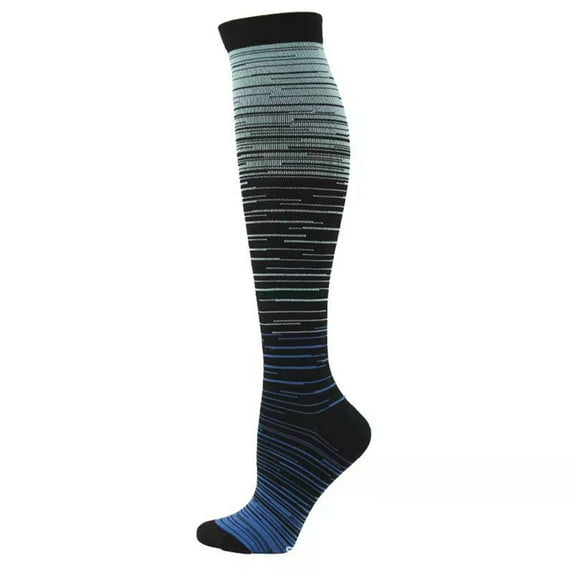 Jacenvly Socks for Women and Men Contrast-Collar High Tube Socks Soft Comfortable Breathable Socks Fashion Color Pattern Gradation Colour Mixture Nylon Crew Socks