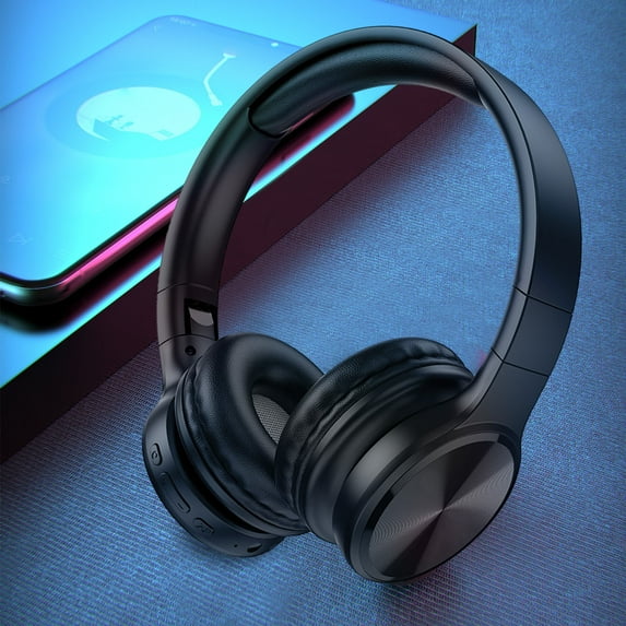 Jacenvly Earphones Wireless Bluetooth Around-Ear Bass Gaming Headset Surround Sound Headphones with Noise Cancelling Microphone Bluetooth