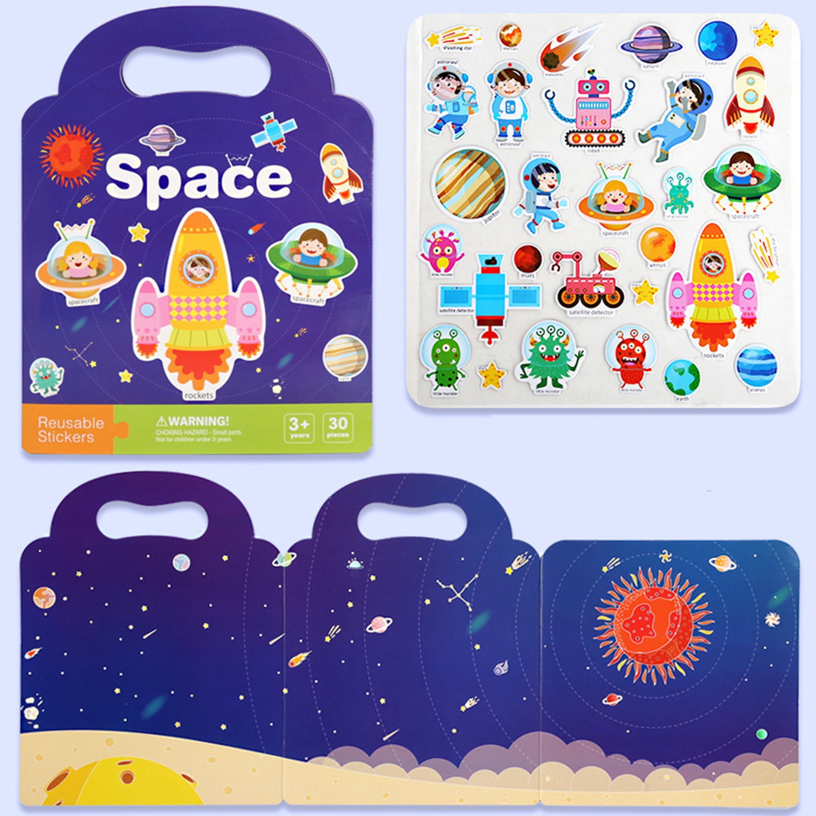 Jacenvly Educational Toys for KidsReusable Sticker BookStickers ...