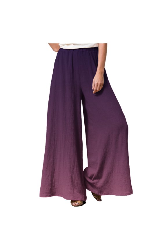 Elastic Waist Pants for Women Plus Size with Pockets Misses Fashion Casual Solid Color Pocket Fold Loose Full Length Pants