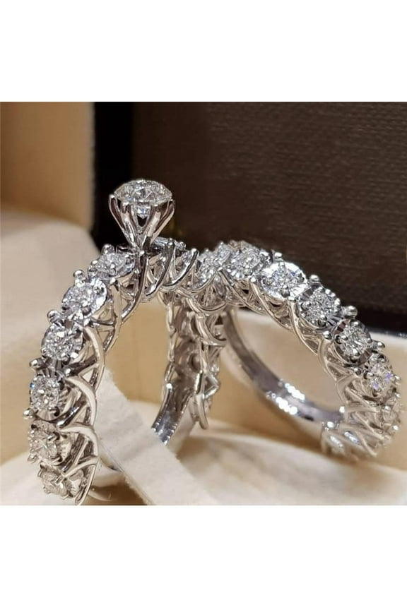 Engagement Rings For Women Flash Diamond Engagement Rings Women'S Rings Fashion Jewelry Wedding Rings Jewel Art Silver