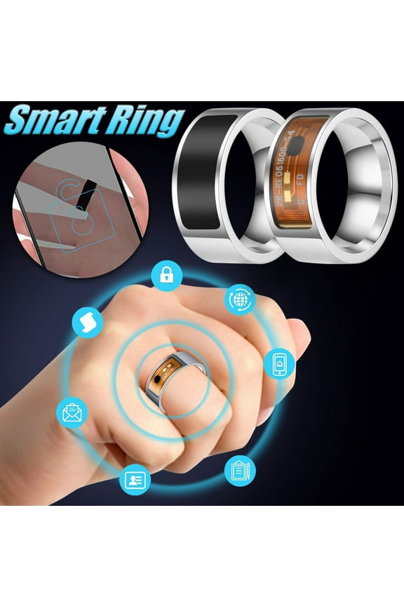 Engagement Rings For Women Nfc Mobile Phone Smart Stainless Steel Wireless Radio Frequency Communication Water Resistance Jewelry Jewel Art Black