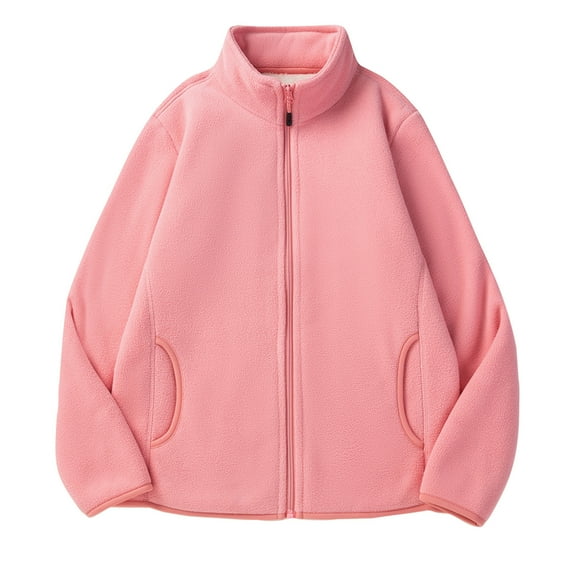 Jacenvly Fall & Winter Clothes Fuzzy Coat Men's and Women's Double-Sided Fleece Jacket Women's Thickened Fleece Sweater Warm Jacket Lnterior Pocket