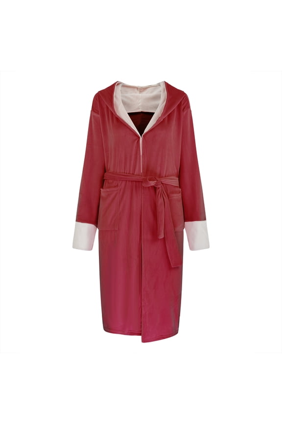 Fall & Winter Clothes Winter Clearance Jacket Coat Unisex Women Lengthened Plush Shawl Bathrobe Long Sleeve Robe Hooded Outerwear Coat