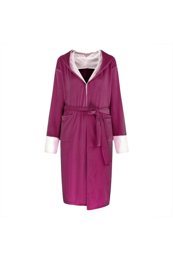 Fall & Winter Clothes Winter Clearance Jacket Coat Unisex Women Lengthened Plush Shawl Bathrobe Long Sleeve Robe Hooded Outerwear Coat
