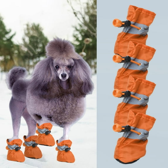 Jacenvly Grinch Christmas Decorations Dog Shoes for Small Dogs Dog Shoes Paw Protector with Reflective Straps Non Slip and Water Proof Dog Booties Puppies 4Pc Home Decor
