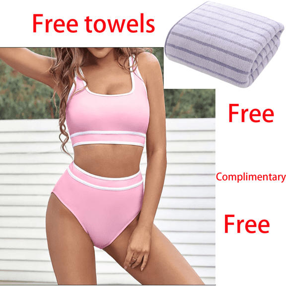 Jacenvly Hawaiian Print Ruffled Cami Bra, Swimsuit (Women's)