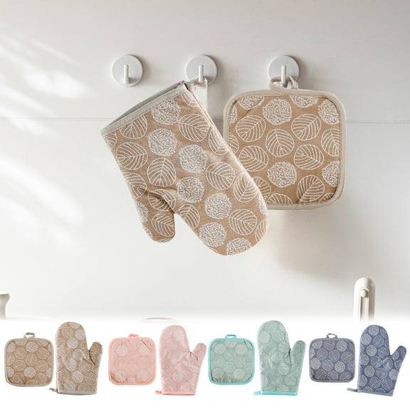 Jacenvly Home Decor Living Room Thickened Insulated Gloves Oven Baking Gloves Insulation Pads Microwave Gloves Kitchen Mats Suitable for Kitchens Restaurants Bakeries Outdoor Barbecues