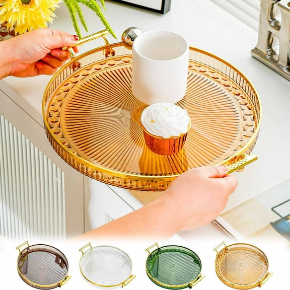 Jacenvly Kitchen Decor Wall High Color Water Cup Tray Home Living Room Teacup Tea Tray Desktop Cup Storage Tray Premium Feeling Dinner Fruit Plastic Serving Tray Platters Office Decor