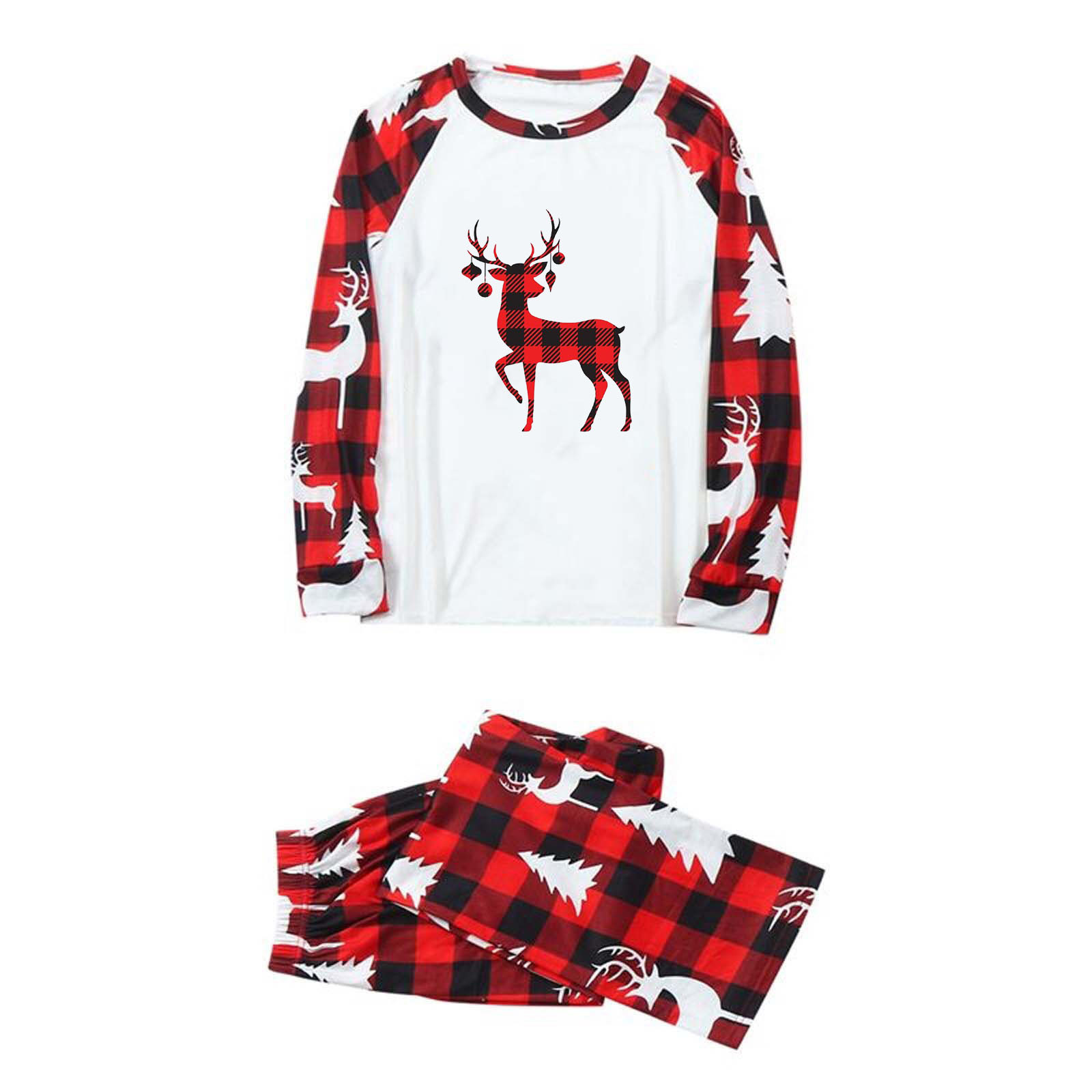 Jacenvly Matching Christmas Pjs for Family Clearance Long Sleeve