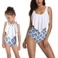 thumbnail image 1 of Jacenvly Matching Family Swimsuits Clearance Skin-Friendly Surfing Swimwear Swimwear Parent-Child Outfitmother Daughter Swimsuit Set Children'S and Girls Split Swimsuit Set White, 1 of 1